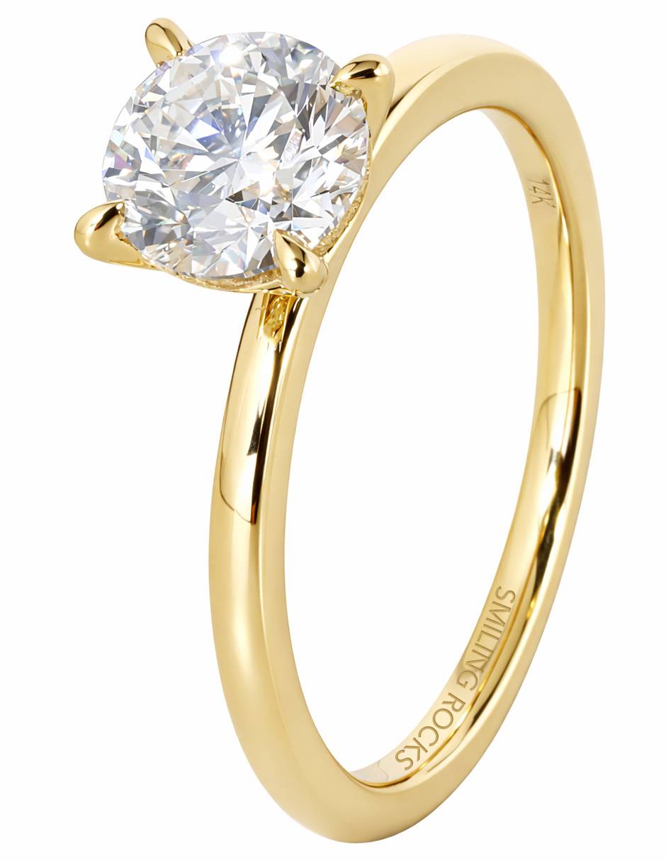 Solitario de oro amarillo 14 k 4