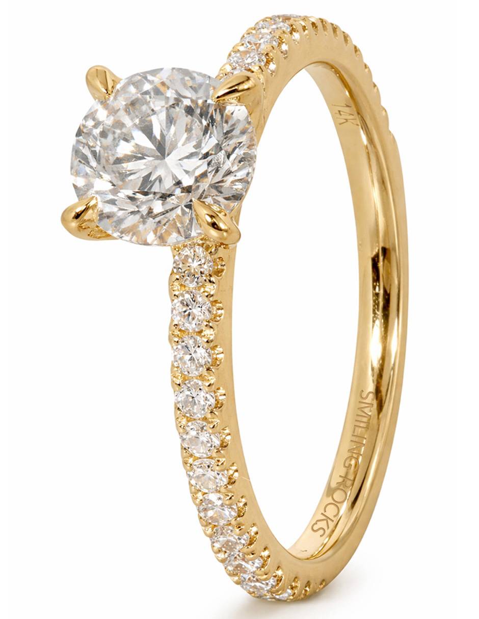 Solitario de oro amarillo 14 K Smiling Rocks