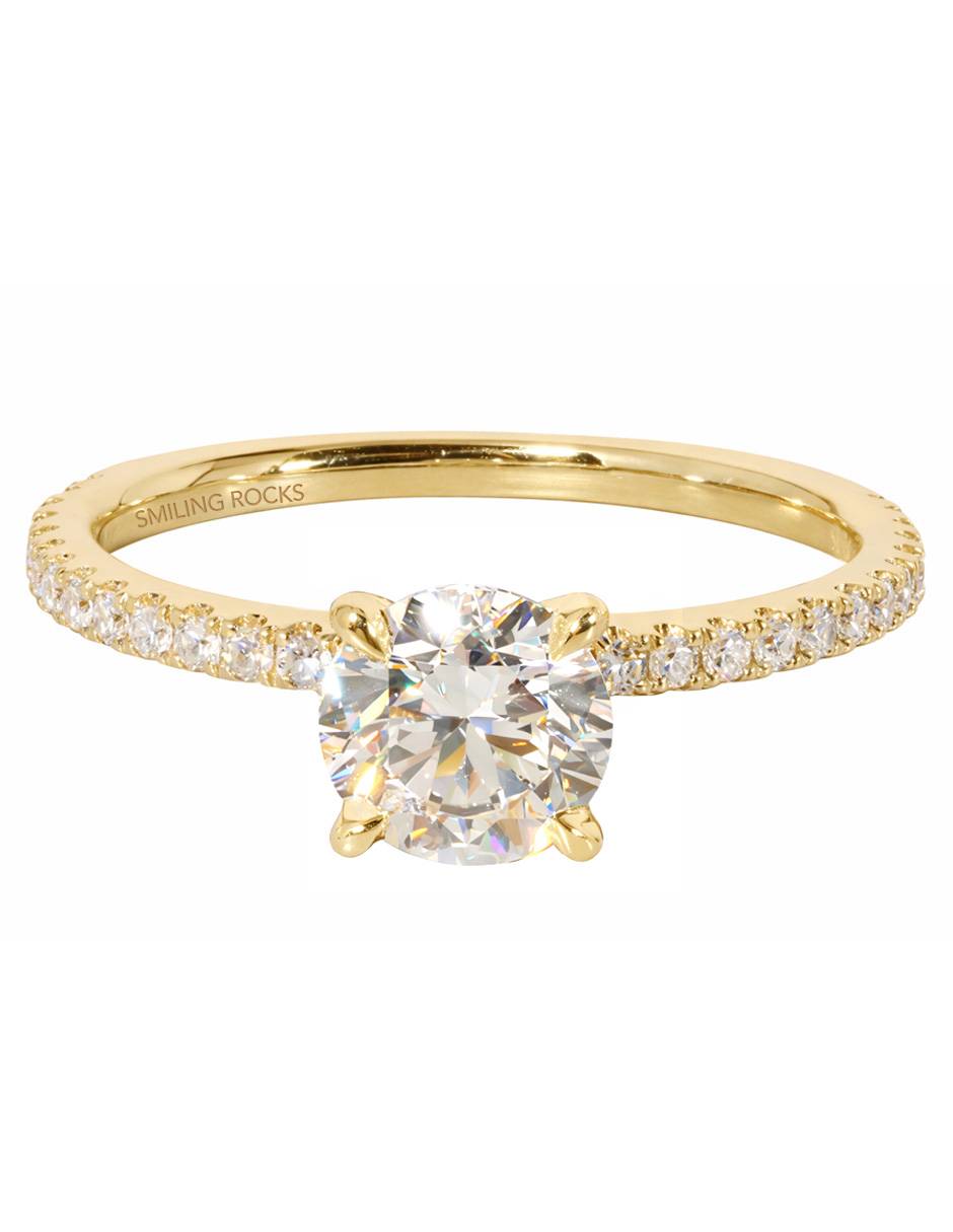 Solitario de oro amarillo 14 K Smiling Rocks