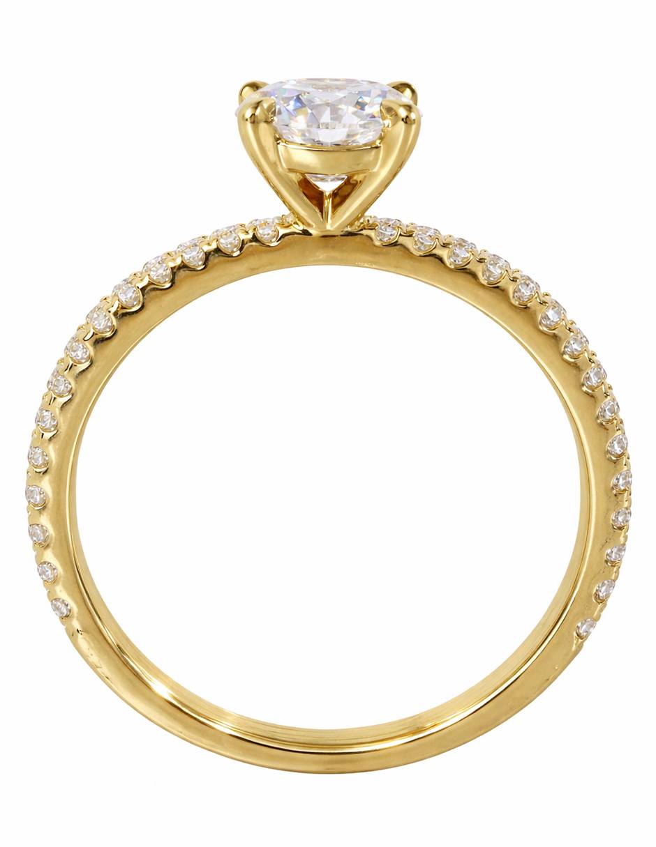 Solitario de oro 14 k diamante de laboratorio 2