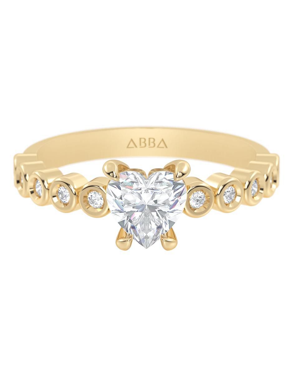 Anillo de compromiso de oro 14 K zirconia 1