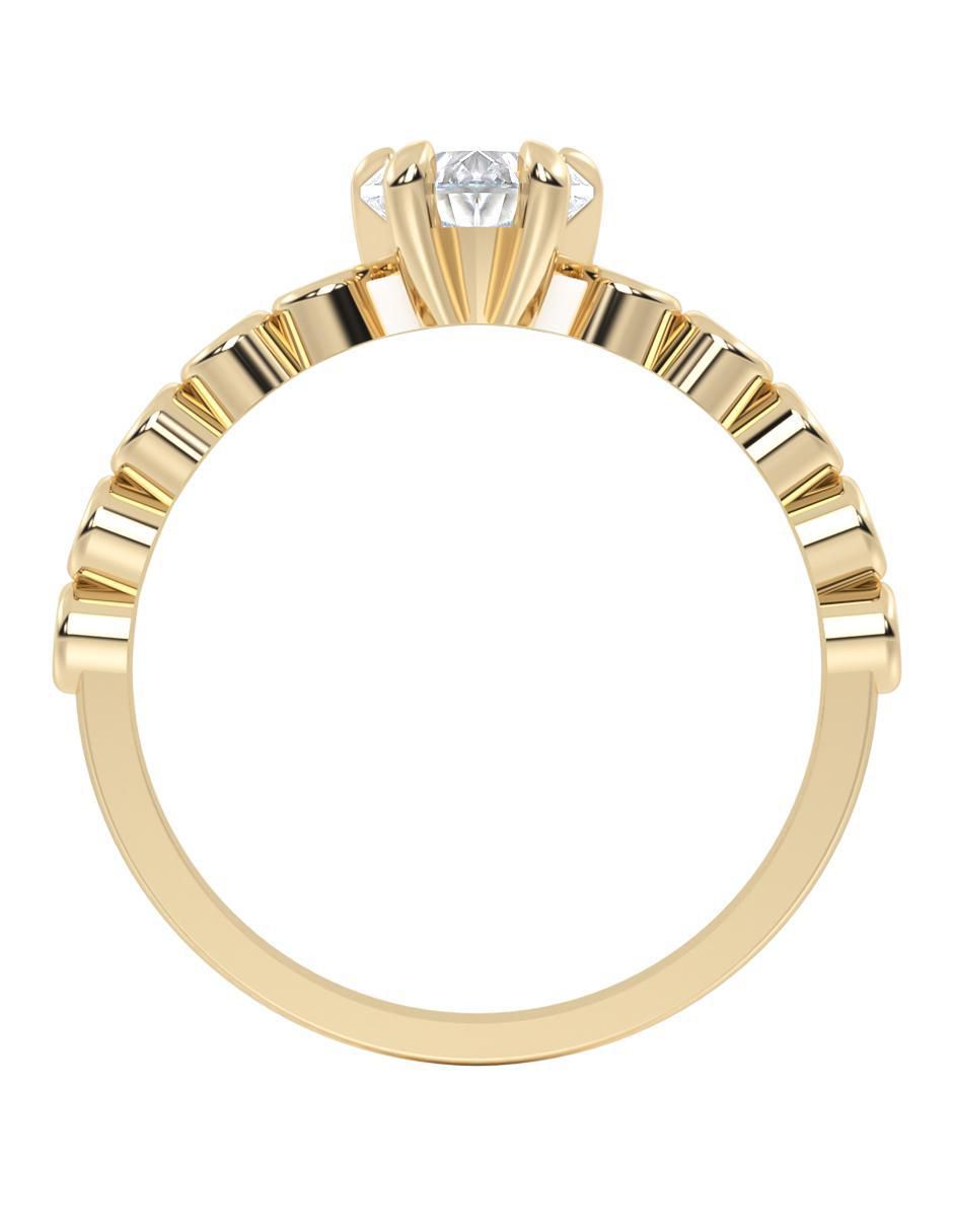 Anillo de compromiso de oro 14 K zirconia 5