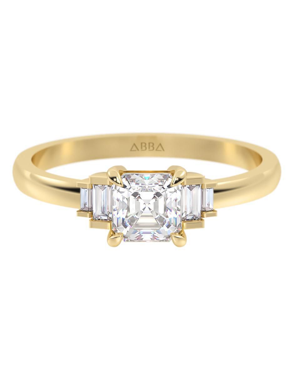 Anillo de compromiso de oro 14 K zirconia Anillo de compromiso de oro 14 K zirconia