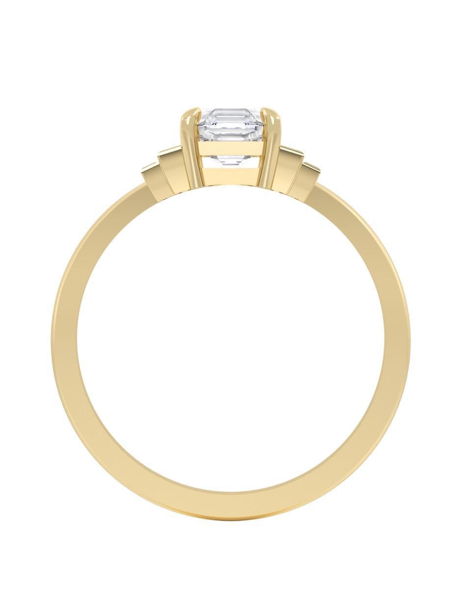 Anillo de compromiso de oro 14 K zirconia 4