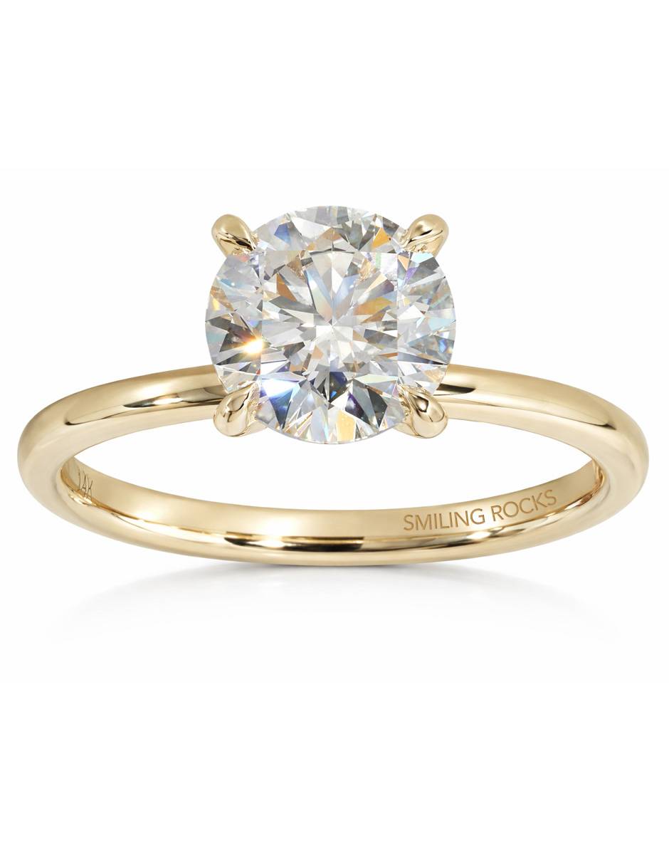 Solitario de oro amarillo 14 K Smiling Rocks