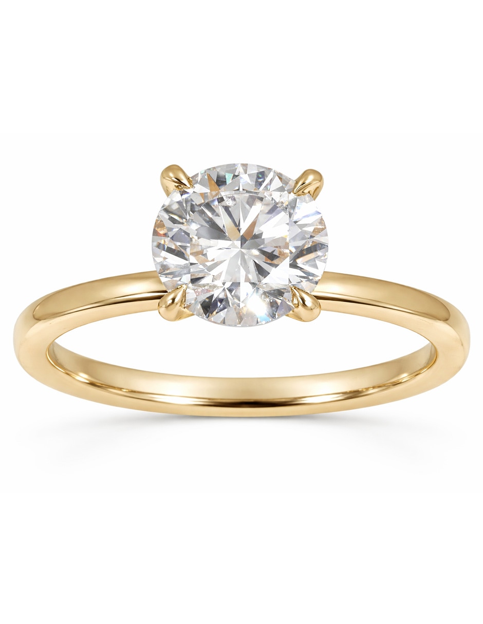Solitario de oro 14 k diamante de laboratorio