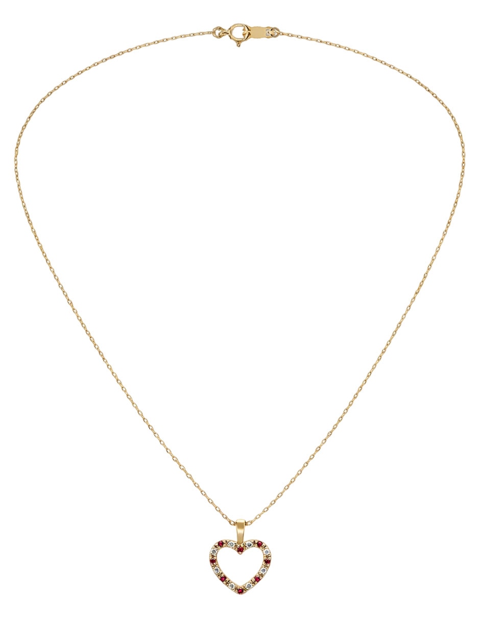 Collar de corazón de oro 14k 2
