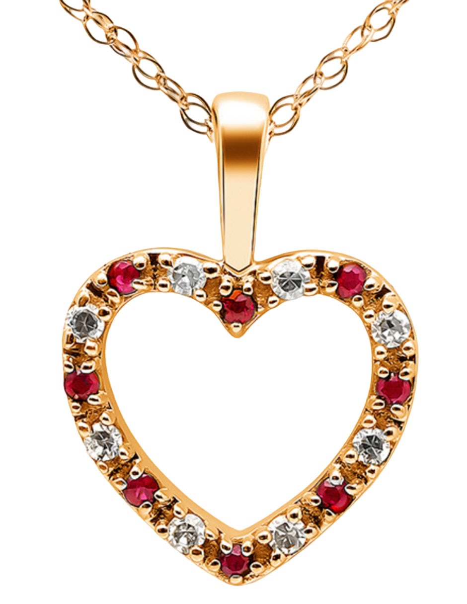 Collar de corazón de oro 14k