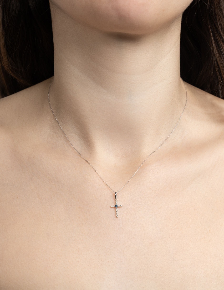 Collar de cruz de oro 14 K