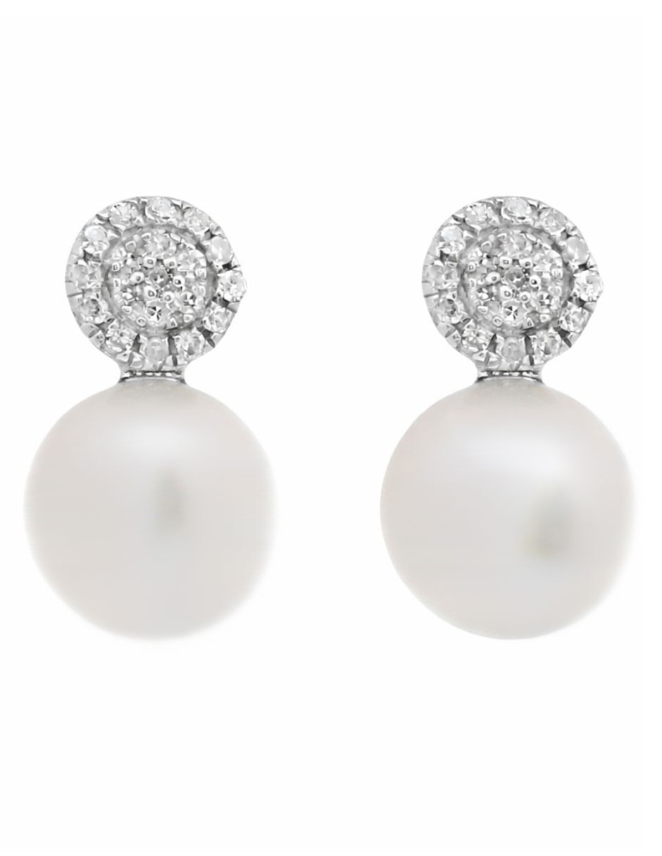 Aretes Jayda de oro 14k con acabado brillante perla