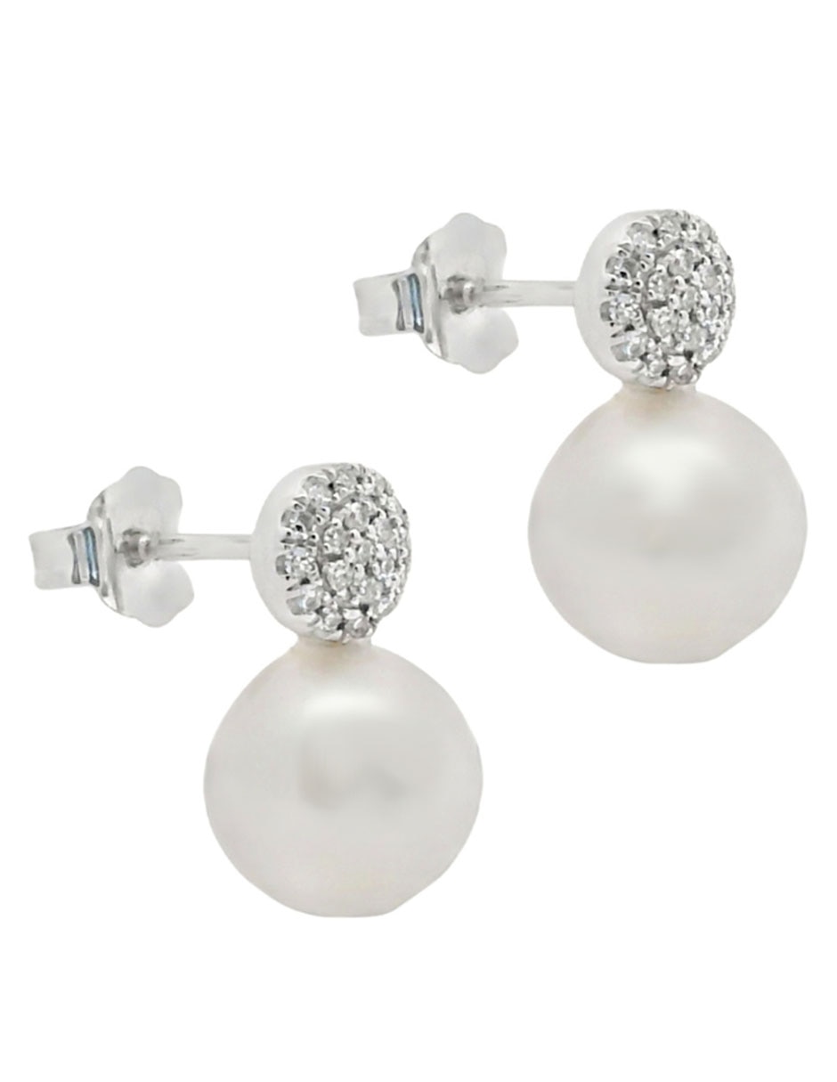 Aretes Jayda de oro 14k con acabado brillante perla
