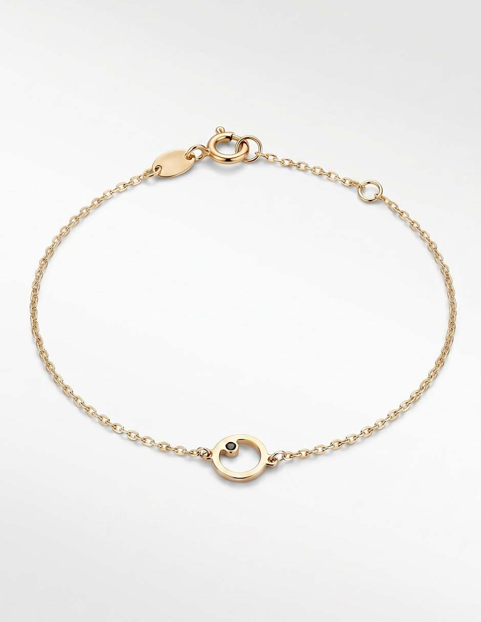Pulsera Lusso de oro amarillo 14 K con acabado brillante
