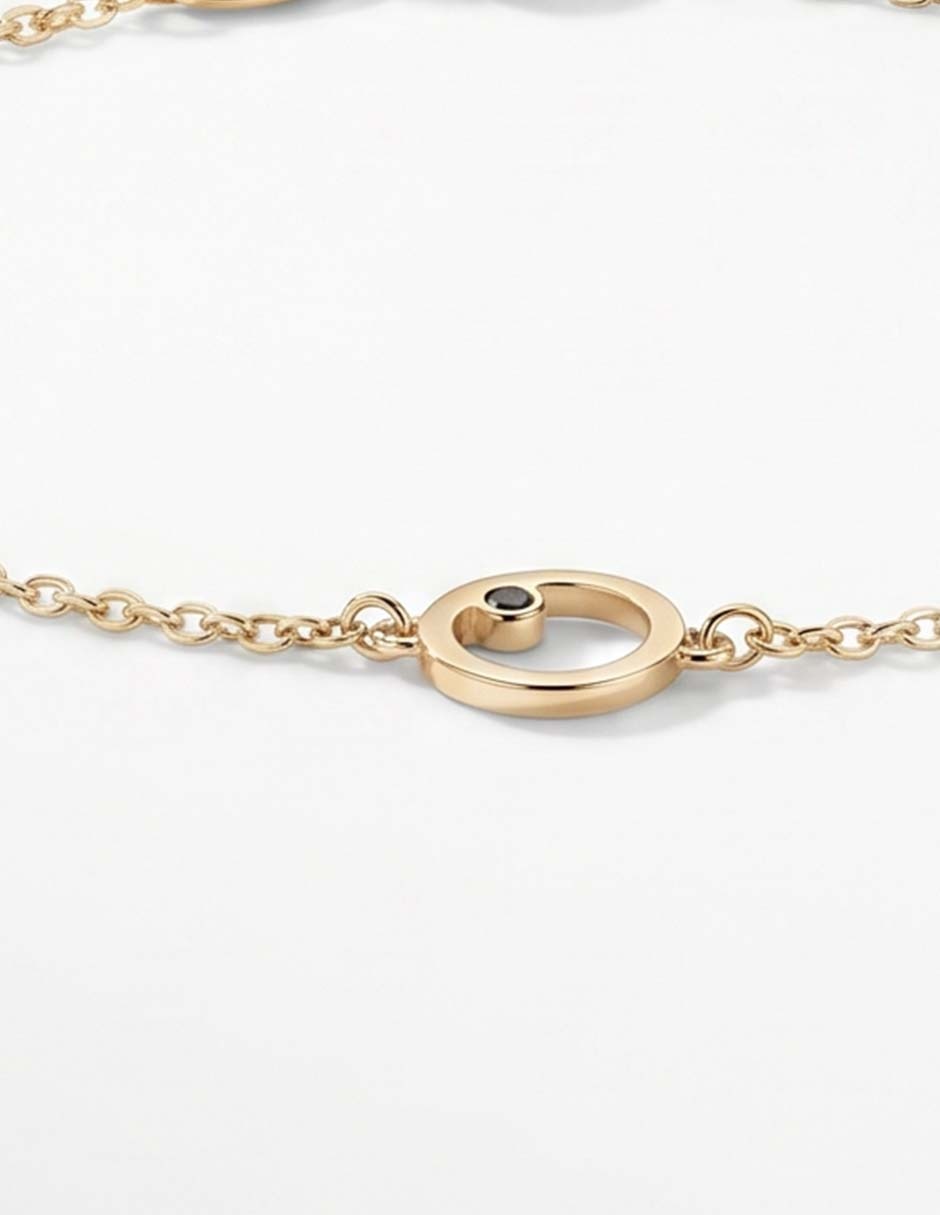Pulsera de oro amarillo 14 K con acabado brillante
