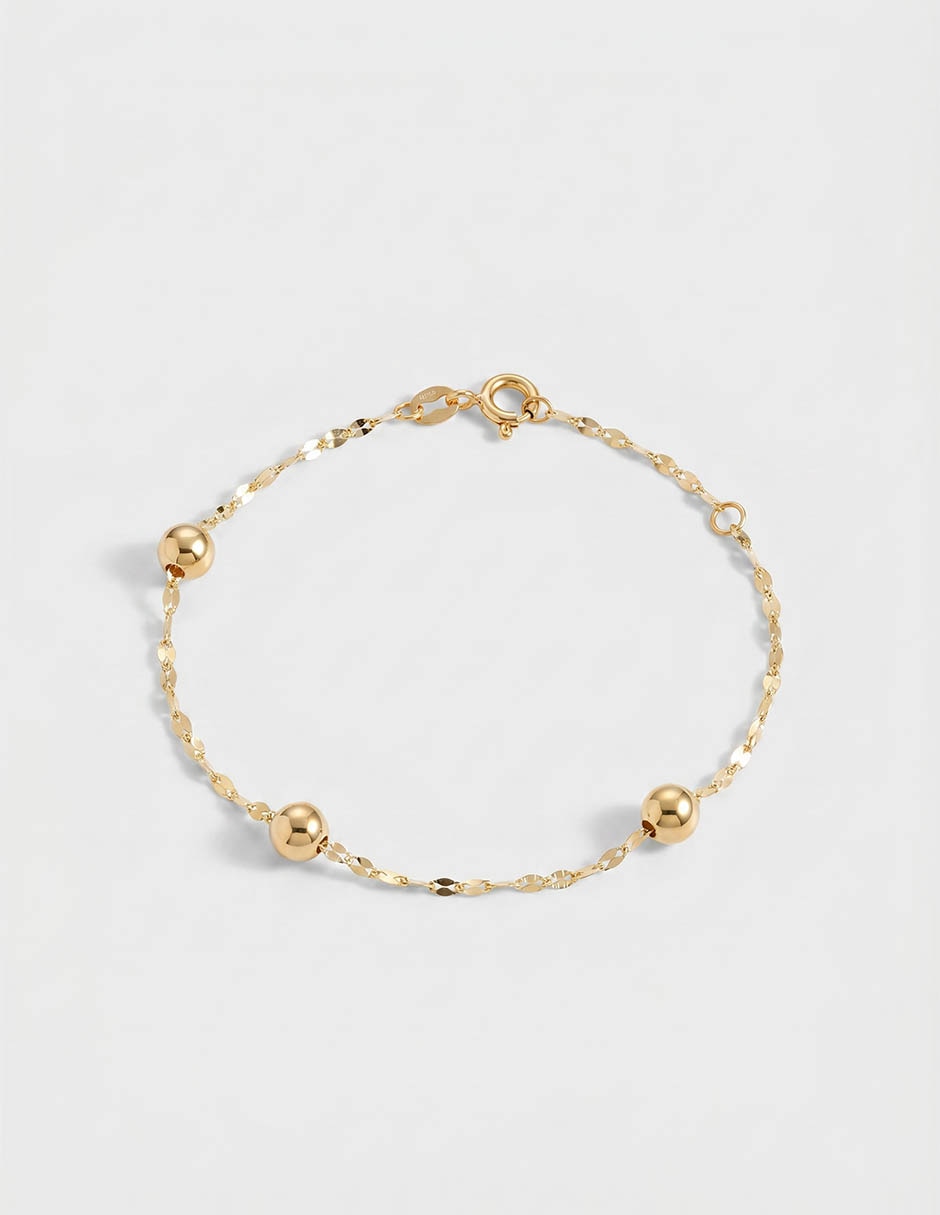 Pulsera Lusso de oro amarillo 14 K con acabado brillante
