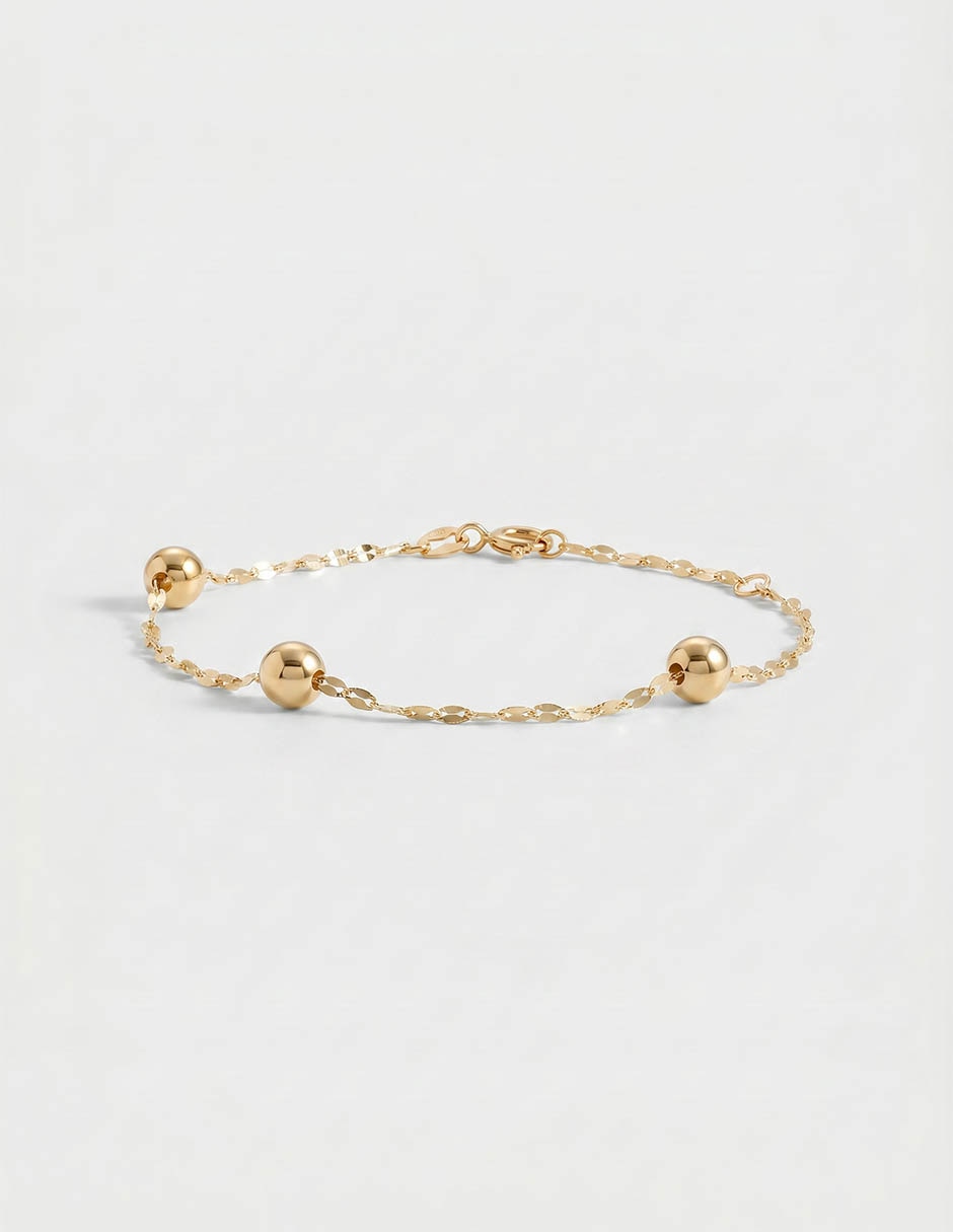 Pulsera Lusso de oro amarillo 14 K con acabado brillante