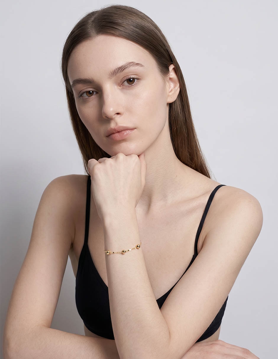 Pulsera Lusso de oro amarillo 14 K con acabado brillante