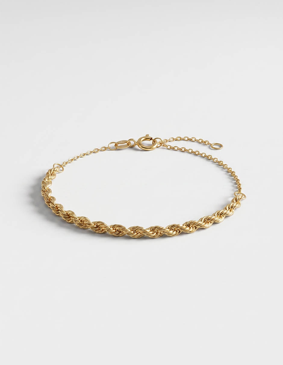 Pulsera de oro amarillo 14 K con acabado brillante 1