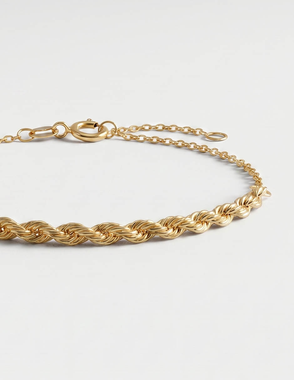Pulsera de oro amarillo 14 K con acabado brillante