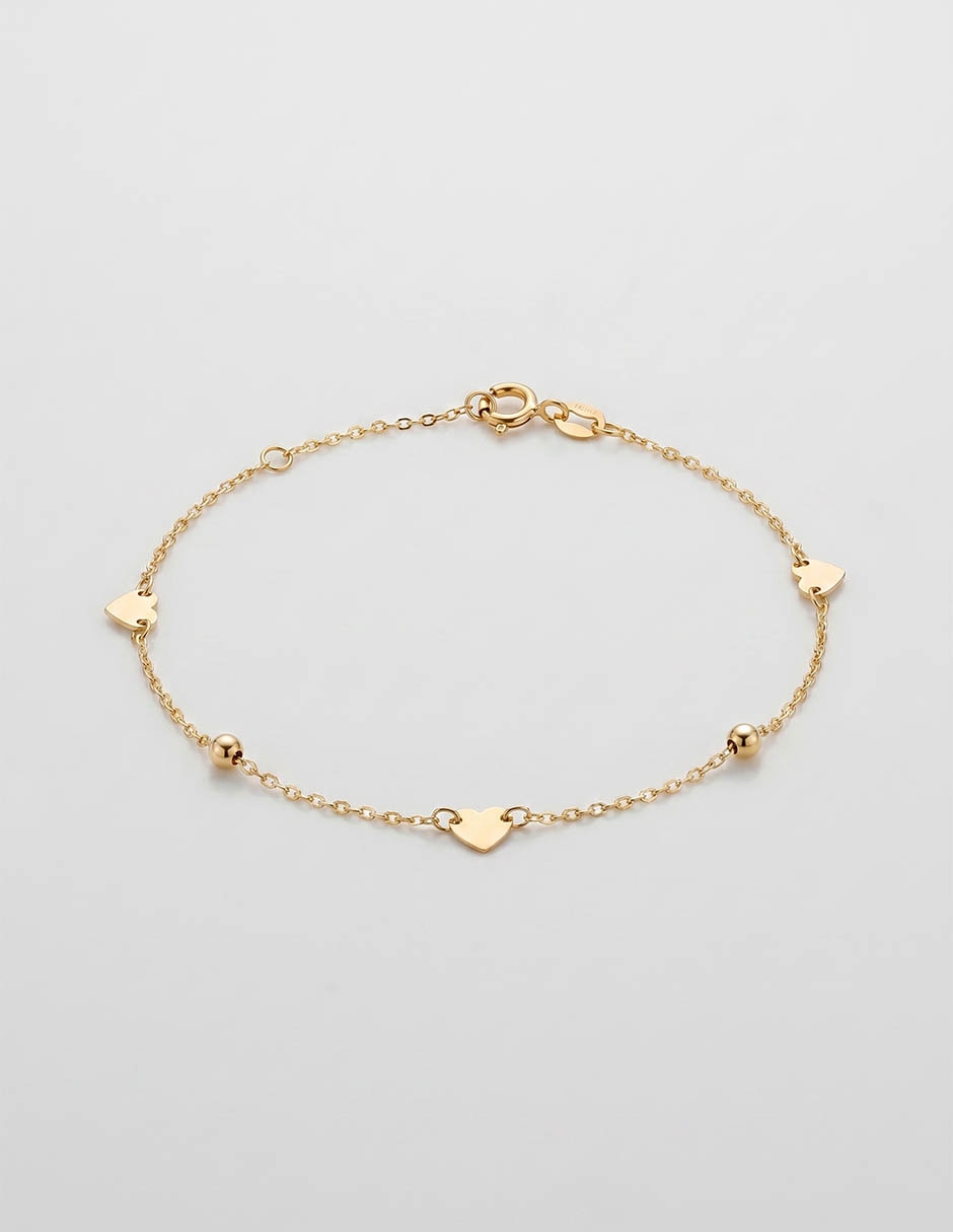 Pulsera de oro amarillo 14 K con acabado brillante