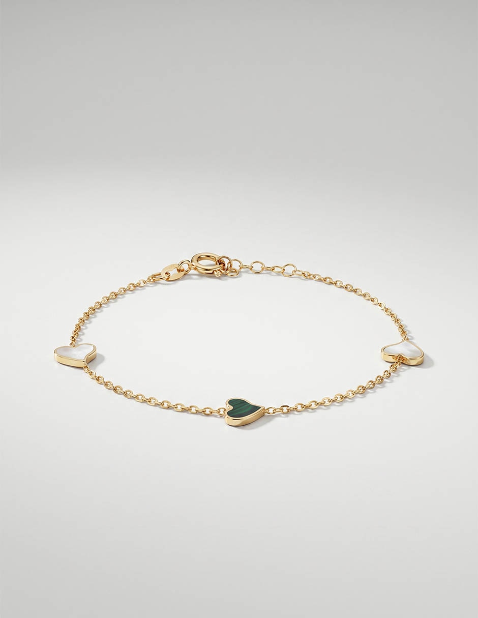 Pulsera de oro amarillo 14 K con acabado brillante