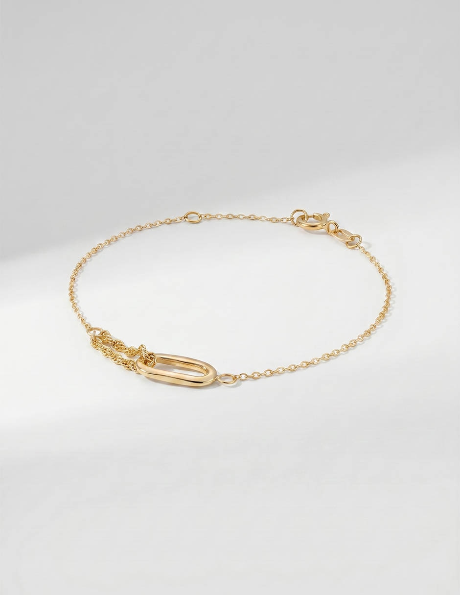 Pulsera Lusso de oro amarillo 14 K con acabado brillante