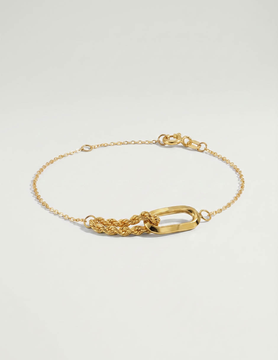 Pulsera de oro amarillo 14 K con acabado brillante