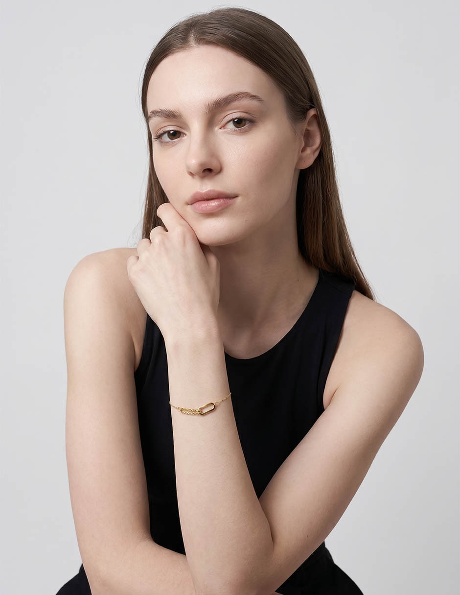 Pulsera Lusso de oro amarillo 14 K con acabado brillante