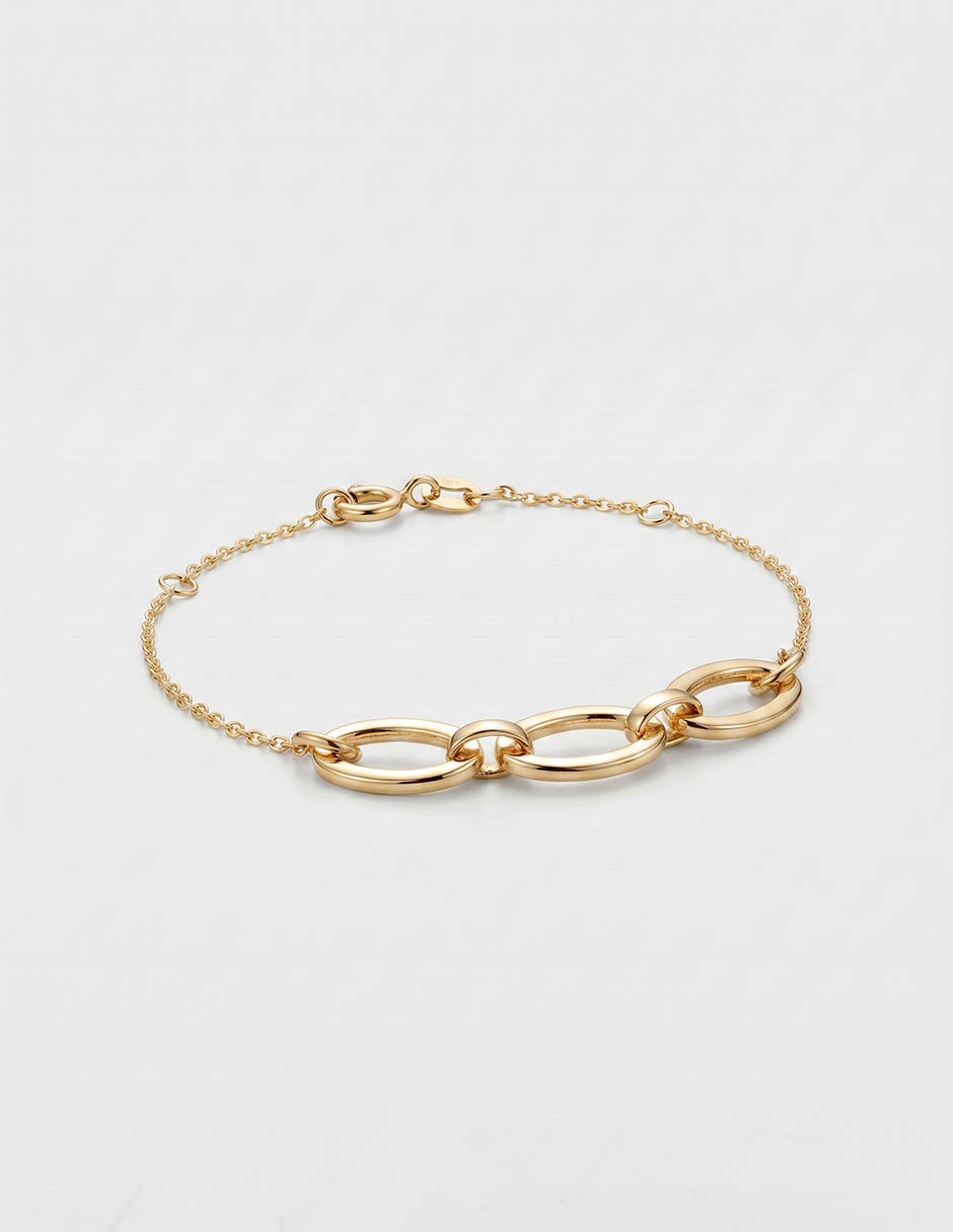 Pulsera de oro amarillo 14 K con acabado pulido 1