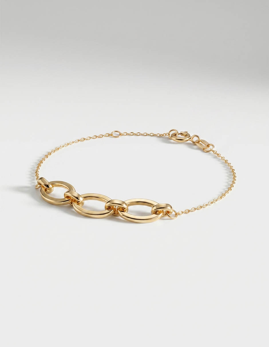 Pulsera de oro amarillo 14 K con acabado pulido