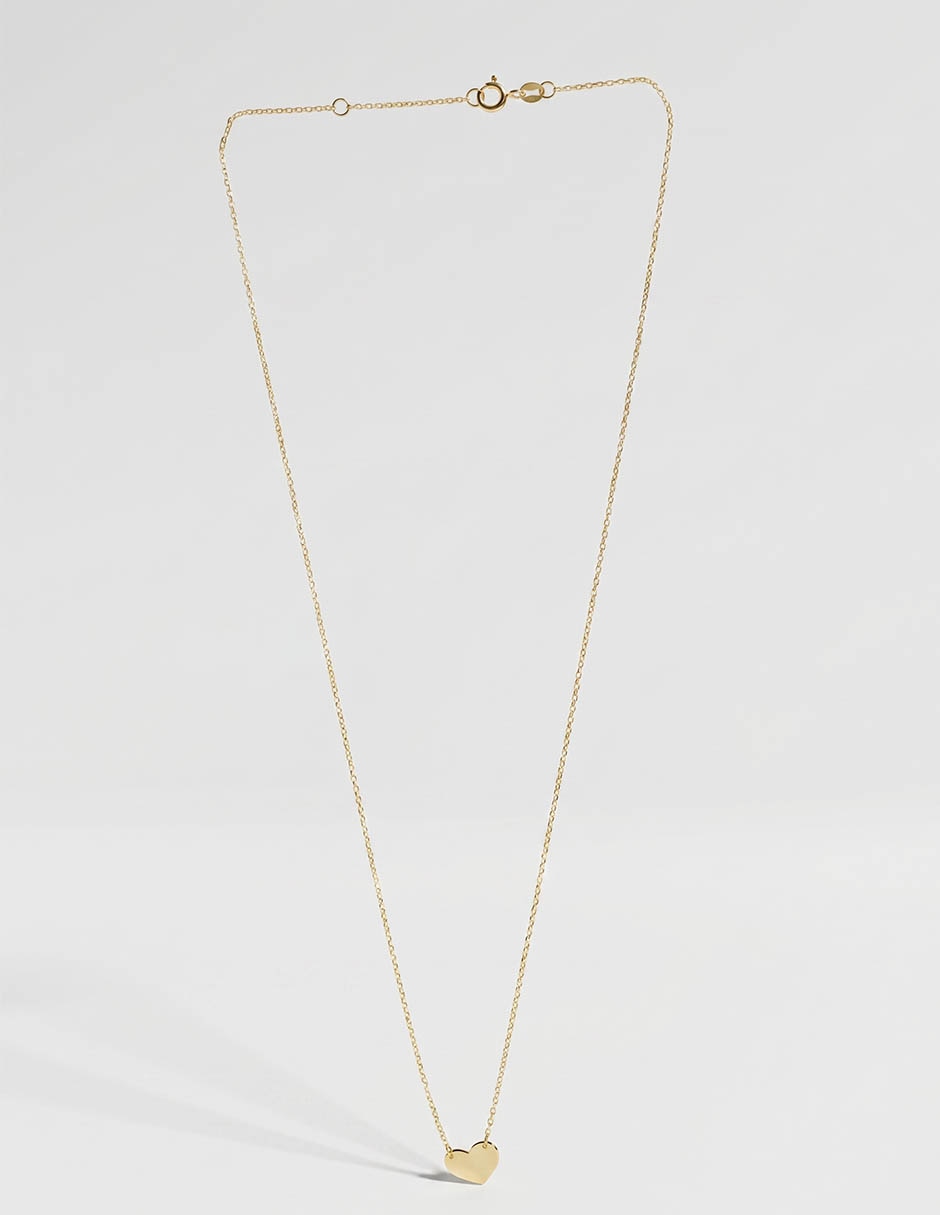 Collar de corazón de oro amarillo 14 K 1