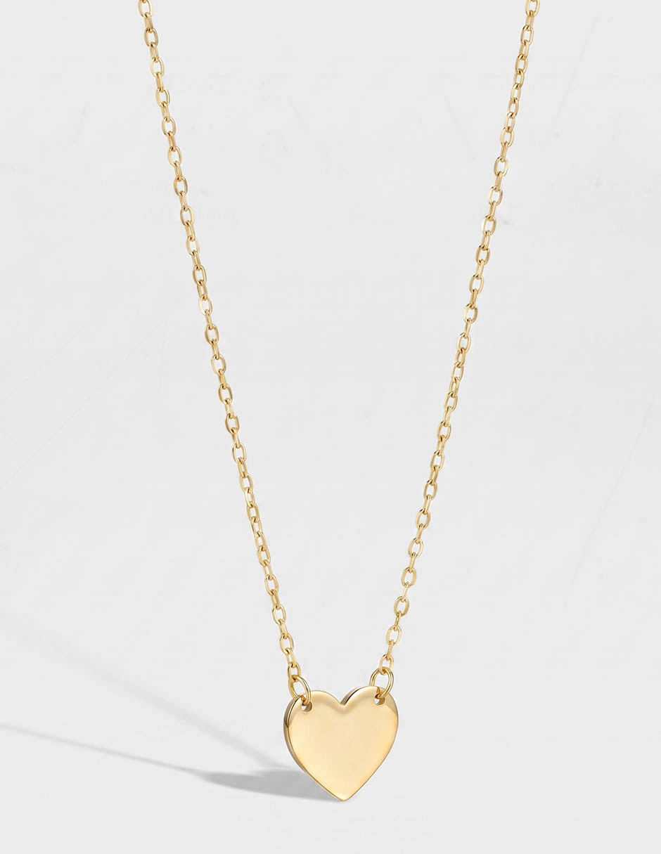Collar de corazón de oro amarillo 14 K