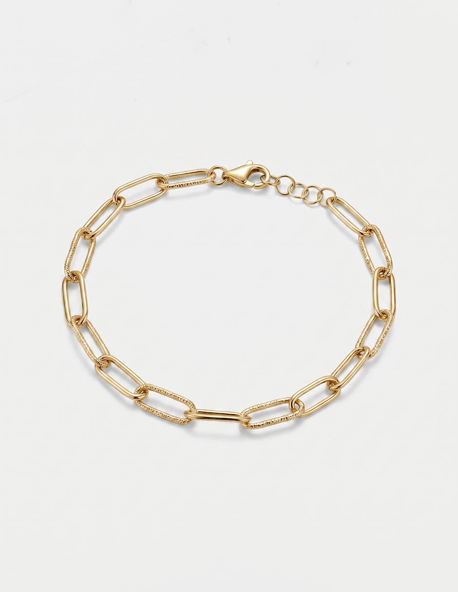 Pulsera Lusso de oro amarillo 14 K con acabado brillante