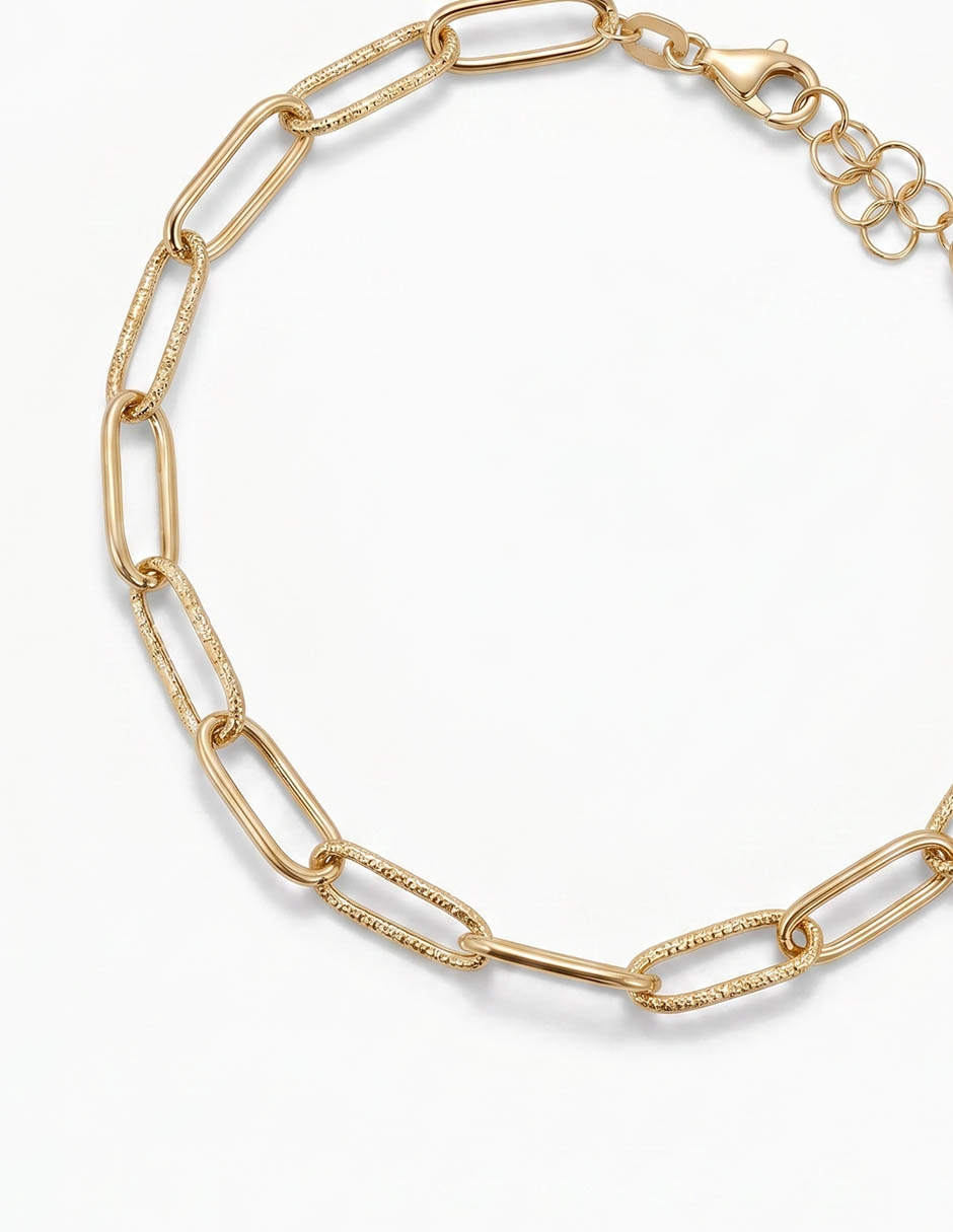 Pulsera de oro amarillo 14 K con acabado brillante