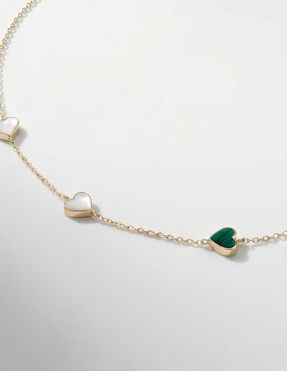 Collar de corazón de oro amarillo 14 K 1