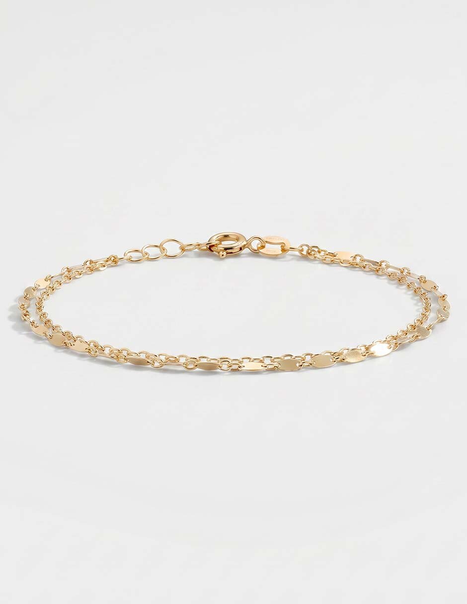 Pulsera de oro amarillo 14 k con acabado brillante 3