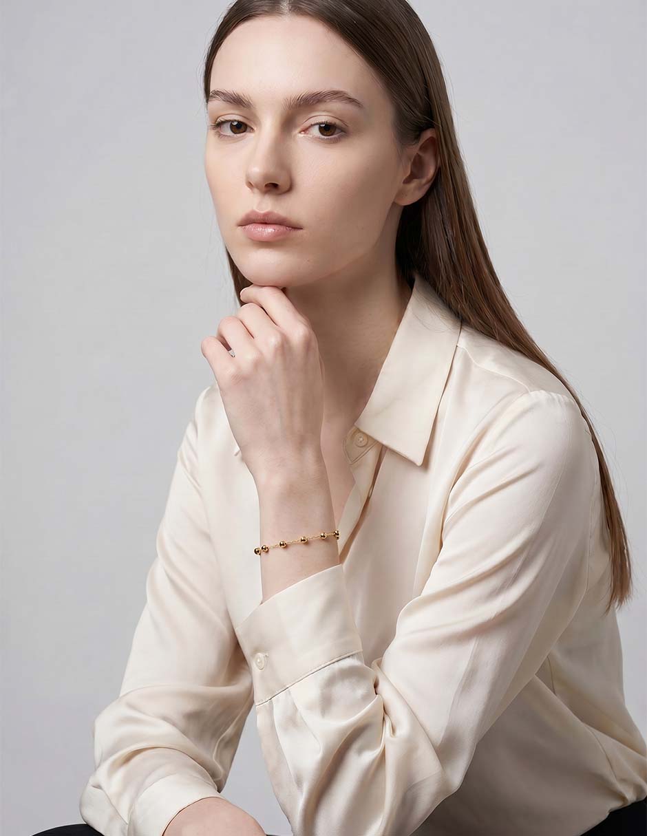 Pulsera de oro amarillo 14 K con acabado pulido 3