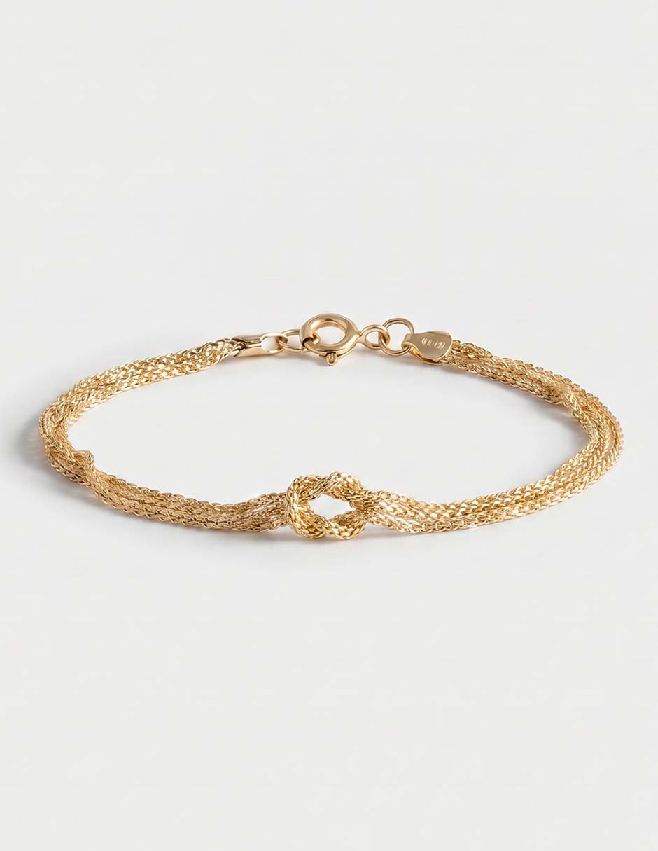 Pulsera de oro amarillo 14 K con acabado brillante