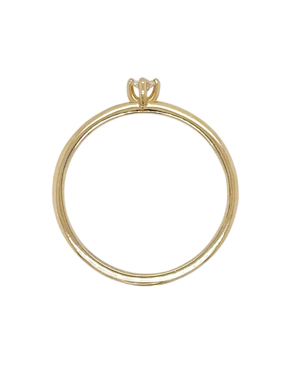 Anillo con gema ovalada idc spring 14 k de oro amarillo diamante brillante