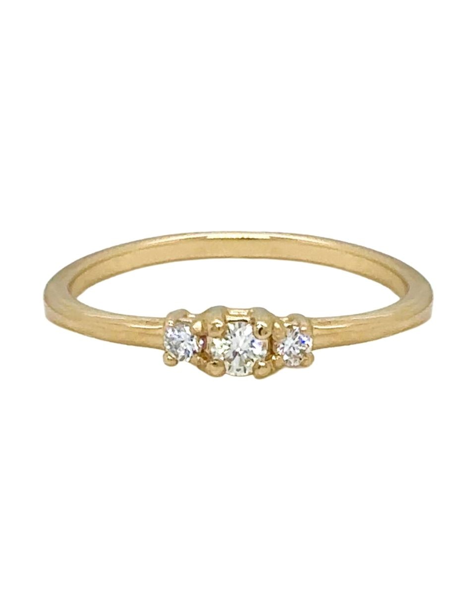 Anillo con gema spring 2026 14 k de oro amarillo diamante brillante