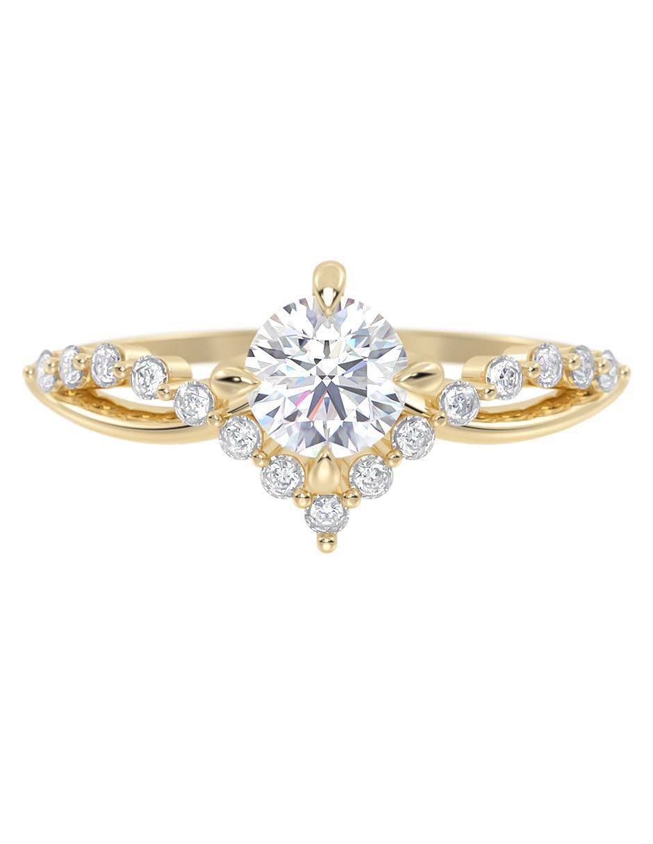 Anillo de compromiso de oro 14 K zirconia Anillo de compromiso de oro 14 K zirconia