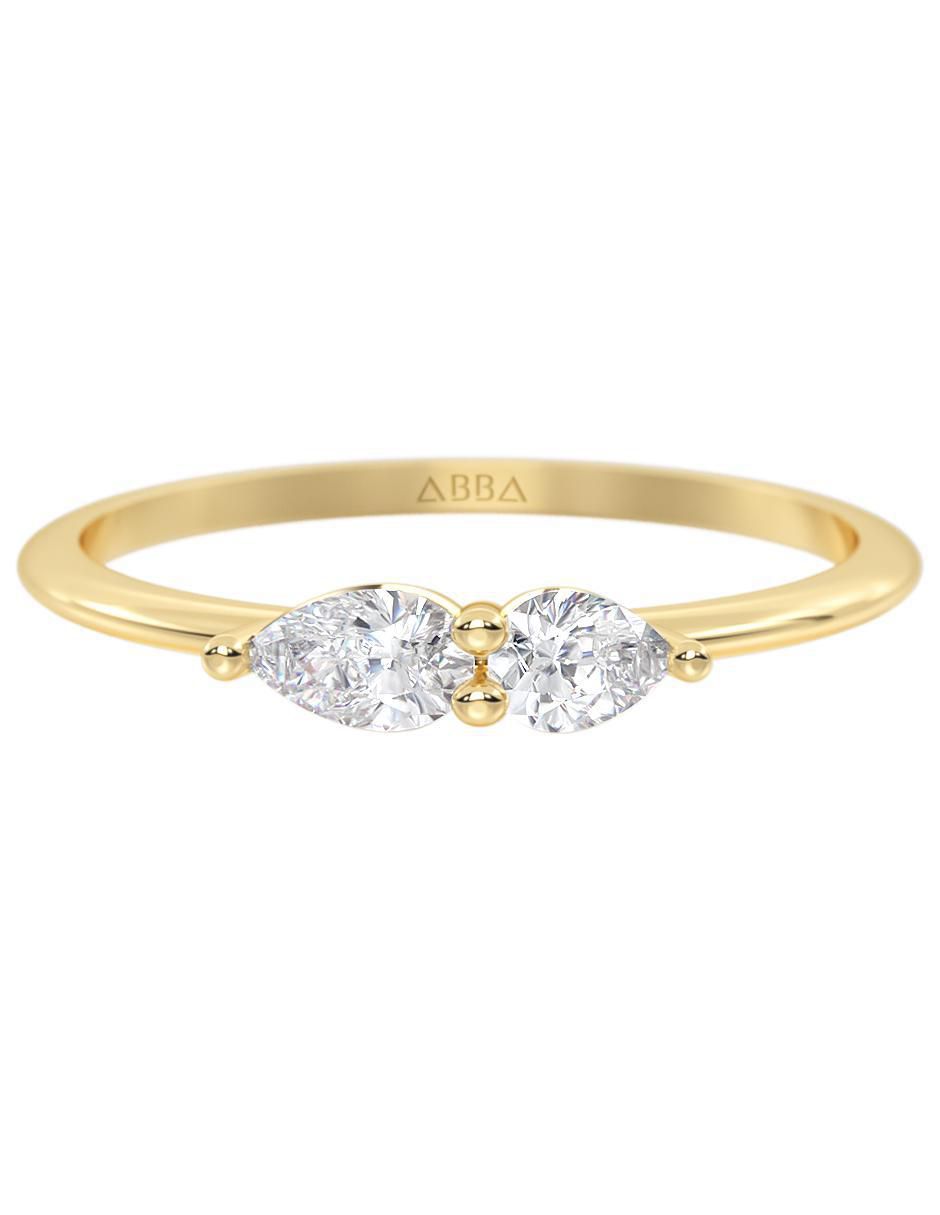 Anillo 10 k de oro zirconia brillante Anillo 10 k de oro zirconia brillante