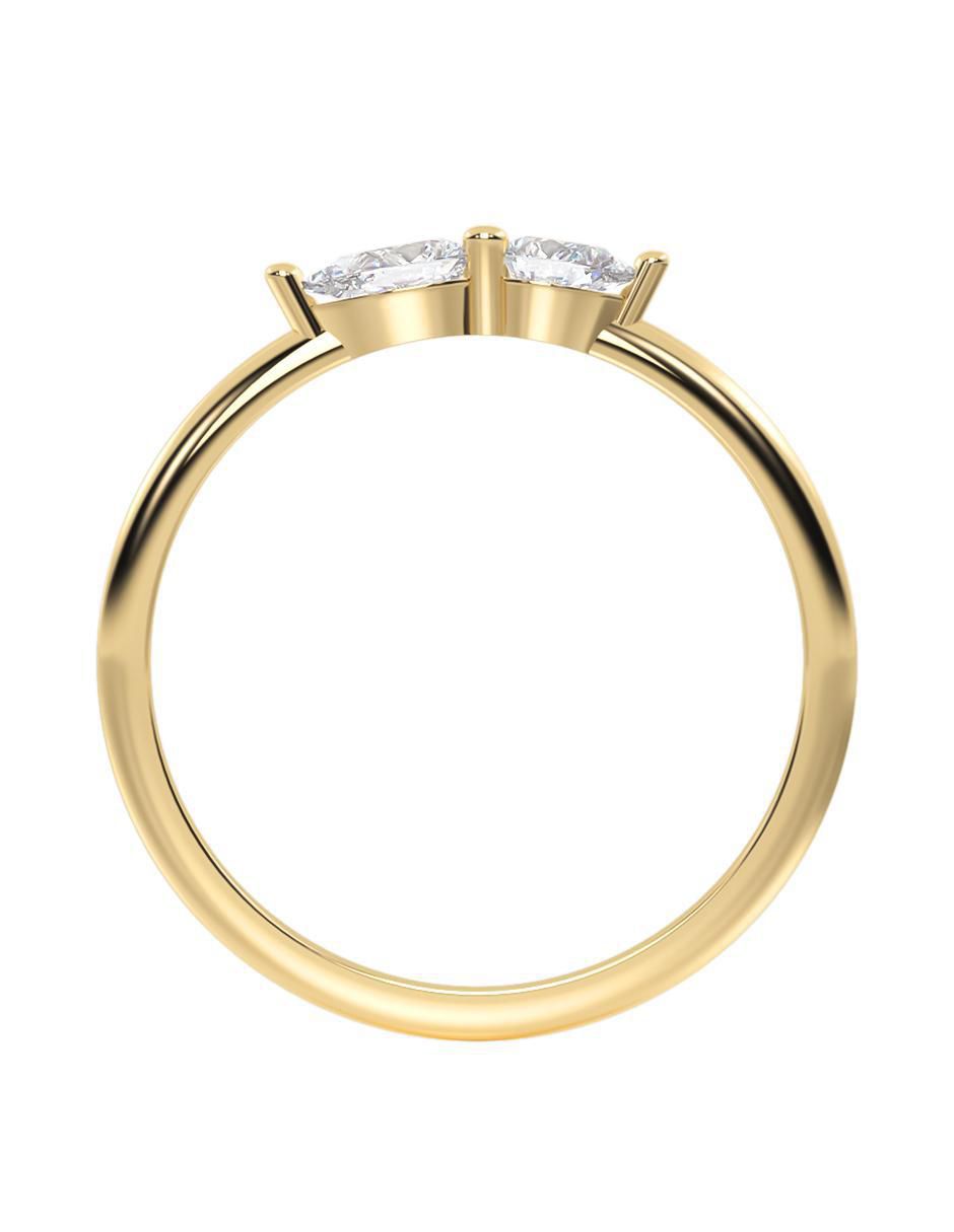 Anillo abba joyas 10 k de oro zirconia brillante