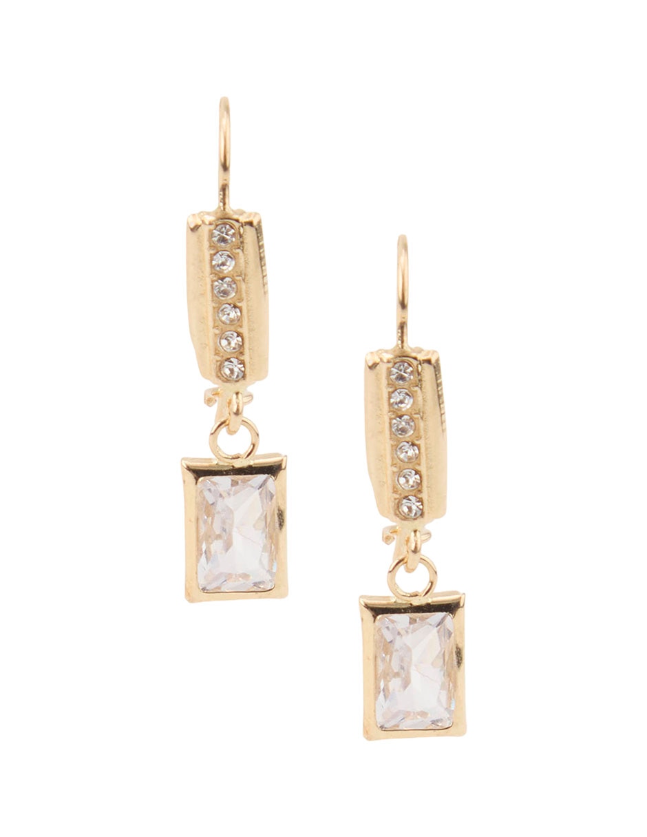 Aretes Cortos Rectangulares De Oro Amarillo 14 K Con Acabado Brillante Aretes Cortos Rectangulares De Oro Amarillo 14 K Con Acabado Brillante