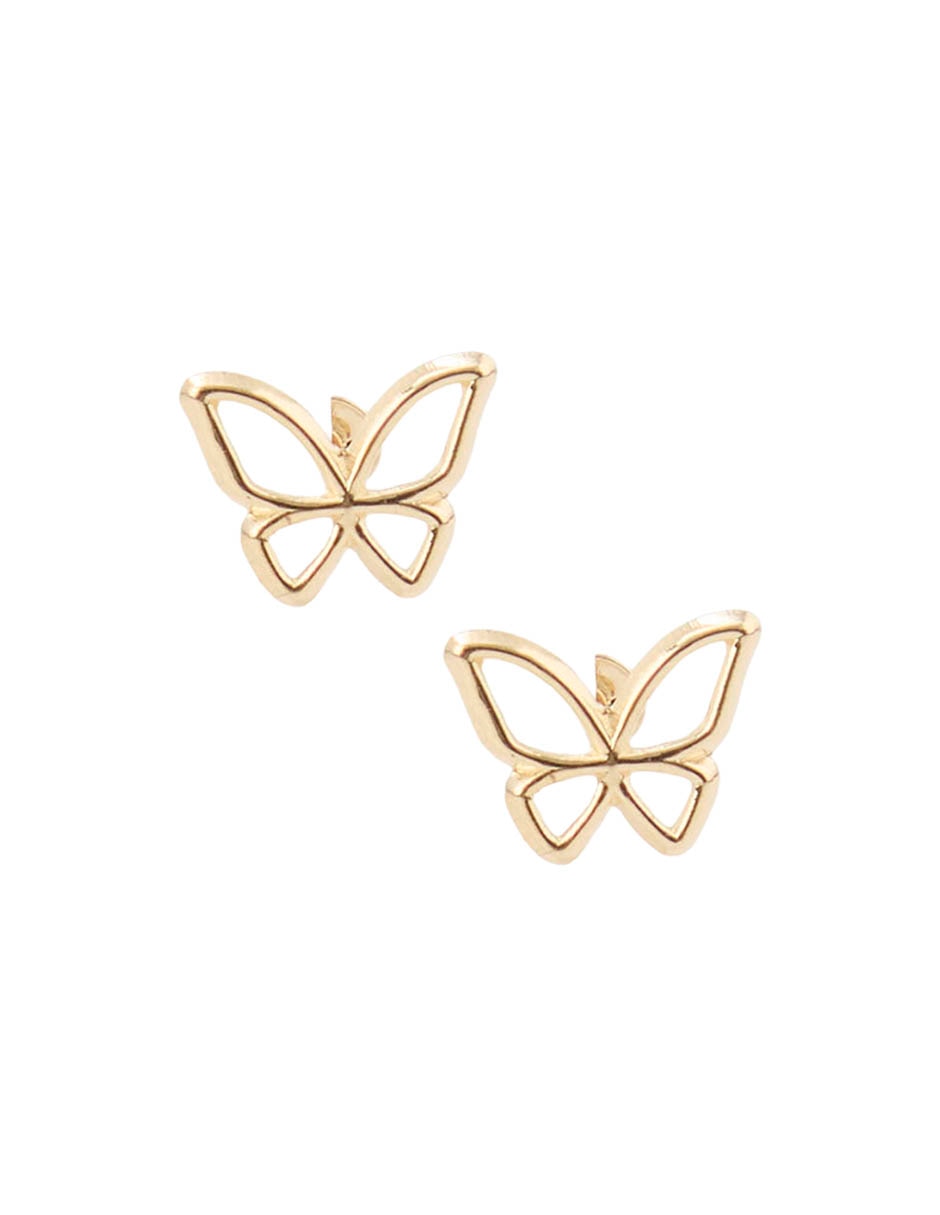 Broqueles De Mariposa De Oro Amarillo 14 K Con Acabado Brillante Broqueles De Mariposa De Oro Amarillo 14 K Con Acabado Brillante