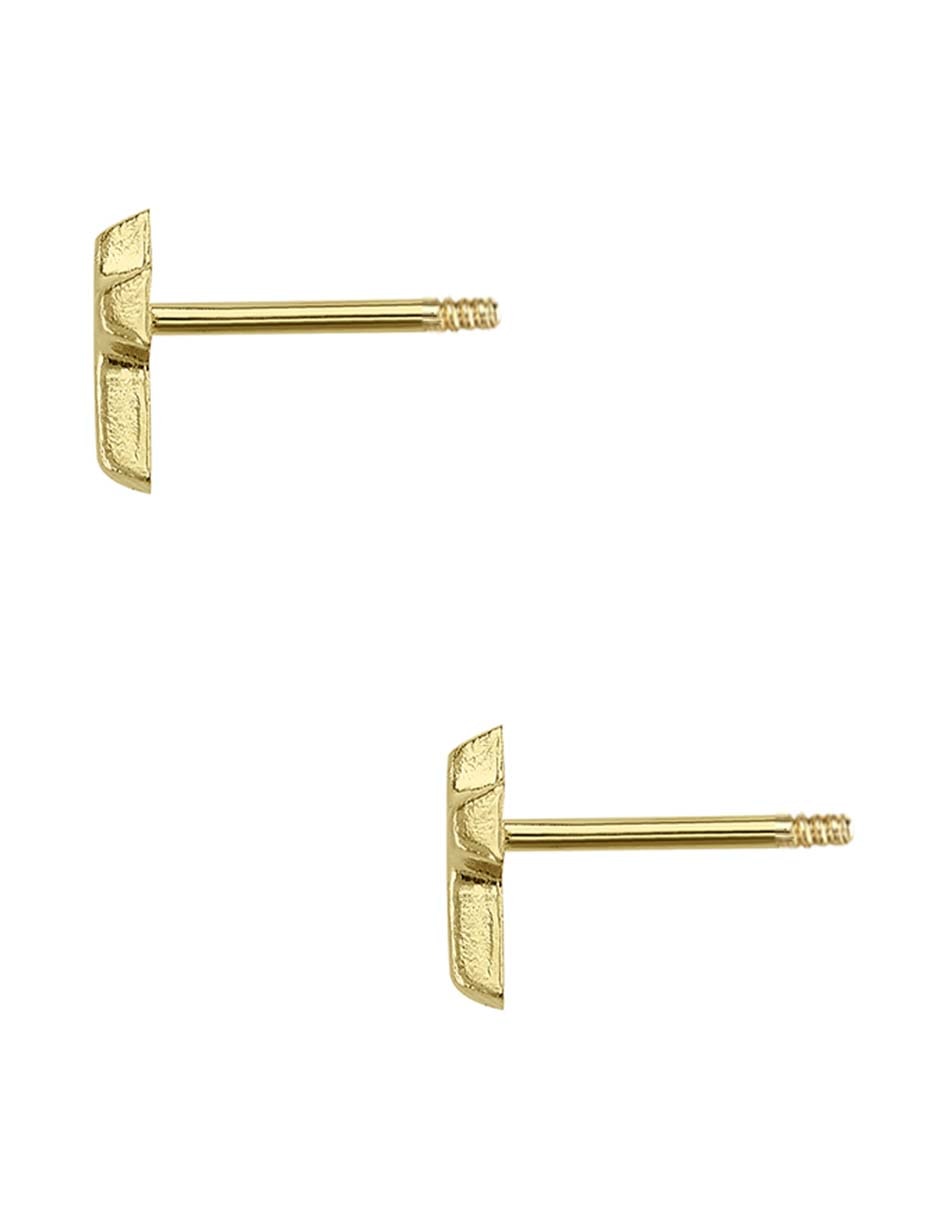 Broqueles de cruz Sabelli de oro amarillo 14 k con acabado pulido