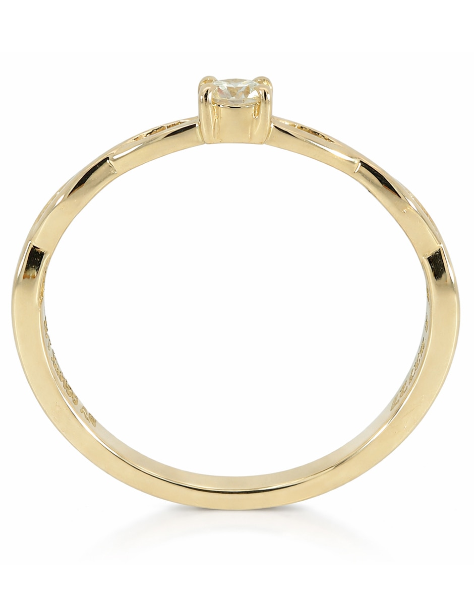 Anillo valessa de oro amarillo 14 k diamante brillante
