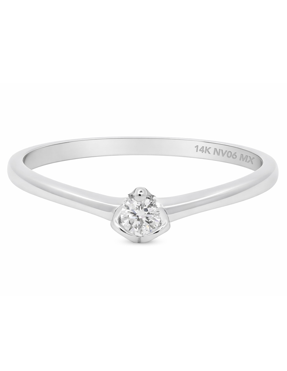 Anillo Valessa 14 K de oro blanco diamante brillante