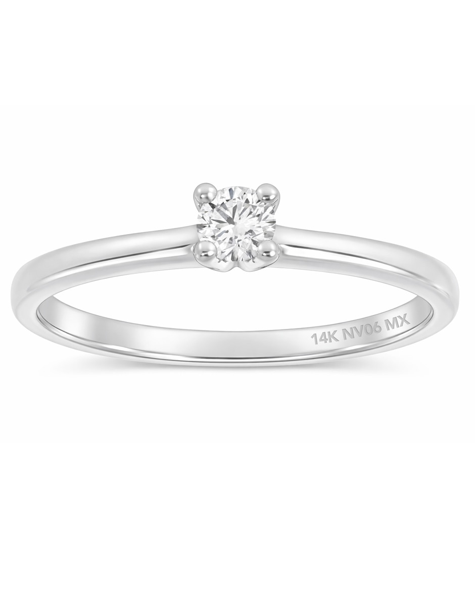 Solitario de oro blanco 14 k valessa diamante