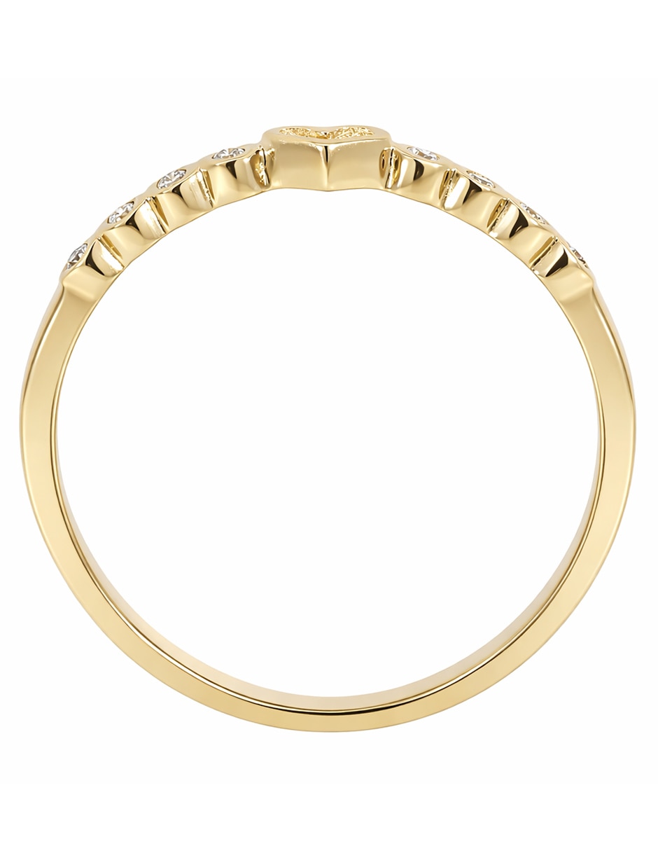Anillo de corazón 14 K de oro amarillo diamante 2