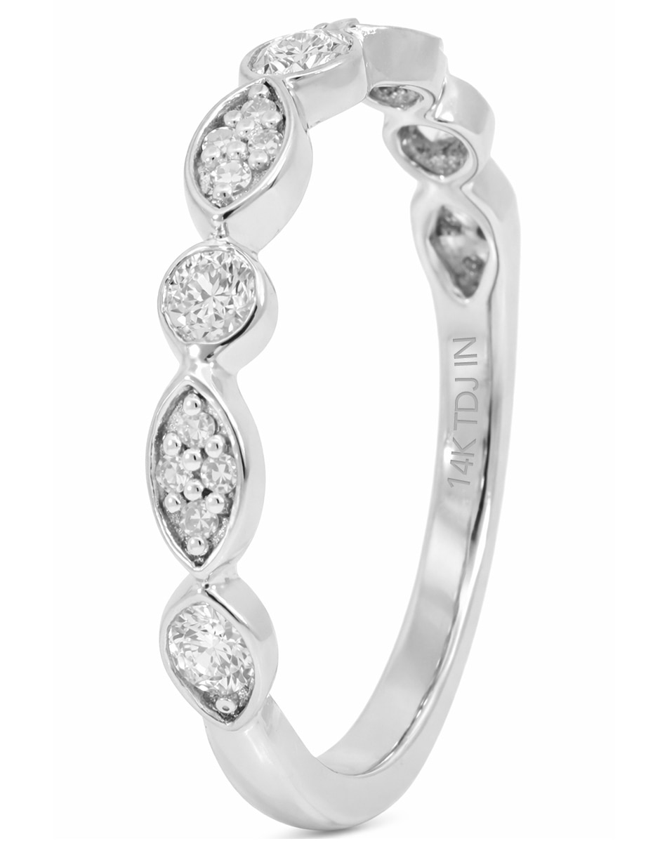 Anillo Valessa 14 K de oro blanco diamante brillante